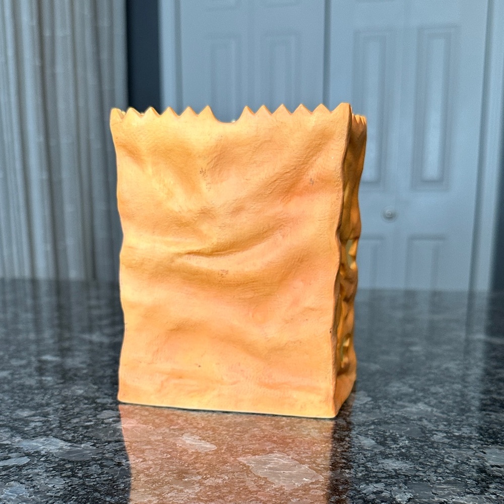 PartyLite Orange Pumpkin Luminary 6” Candle Holder Ceramic Halloween Fall GUC - Picture 3 of 11